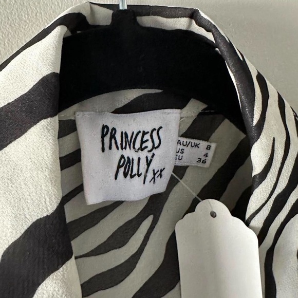 Princess polly zebra print sheer button up - Picture 2 of 2